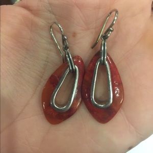 Silpada red coral earrings