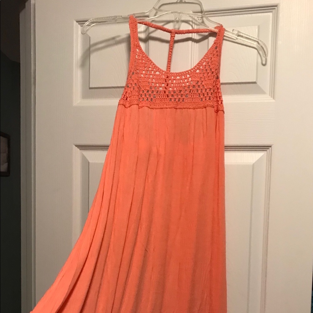 Roxy Crochet Dress Small Coral Shade New