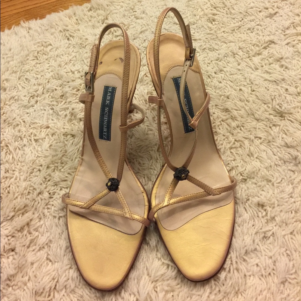 Mark Schwartz made in Italy strappy nude/gold 8