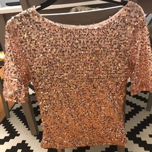 Milanese Gold Sequin Top