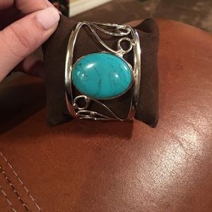 Silver and Turquoise cuff bracelet