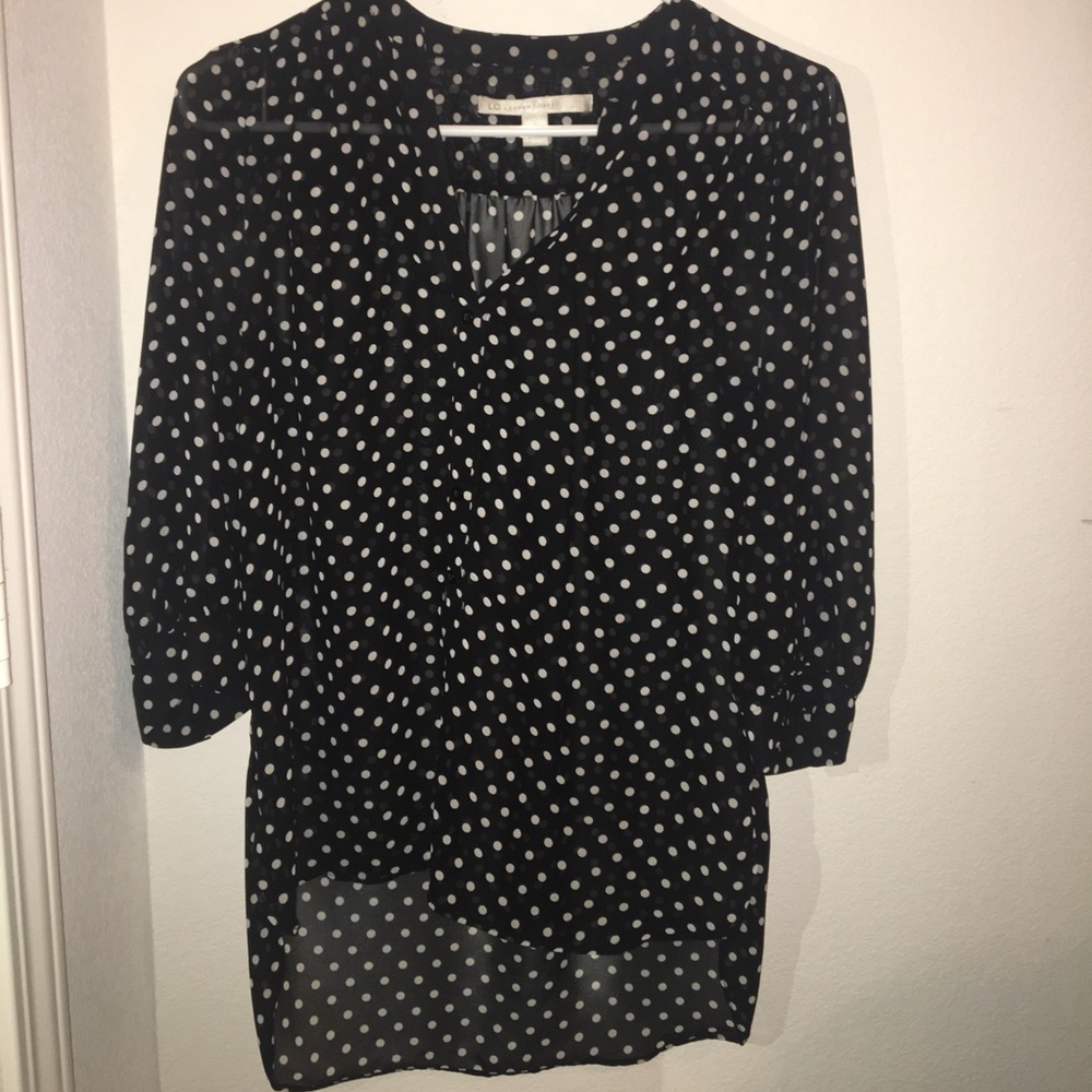 Black & white polka dot blouse