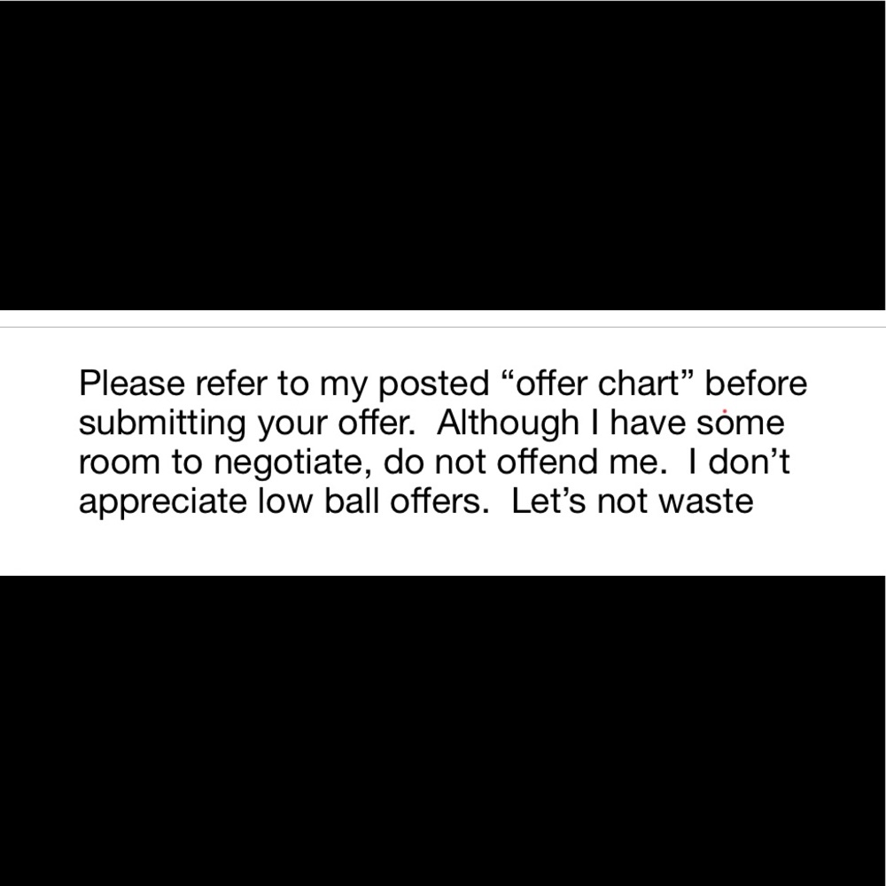 Please no low ball offers