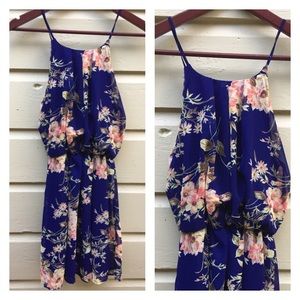 Royal blue floral dress