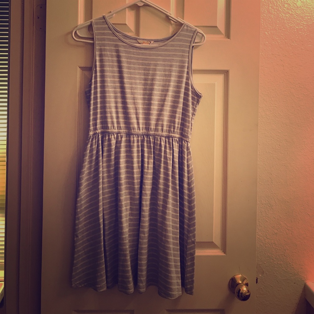 Blue & white striped dress