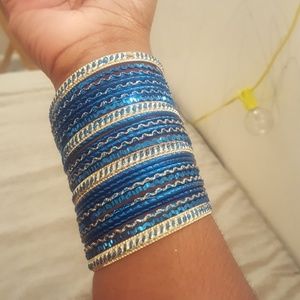 Indian. Blue-silver shade bangles