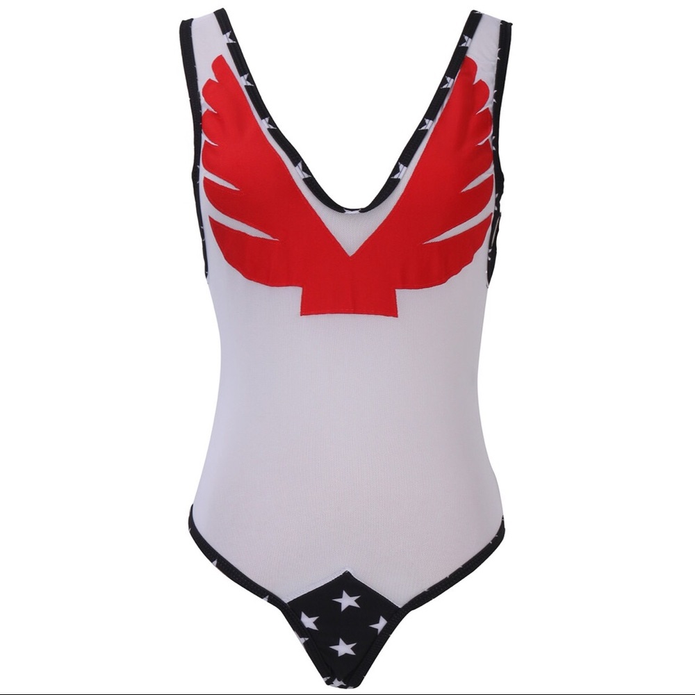 White mesh one piece
