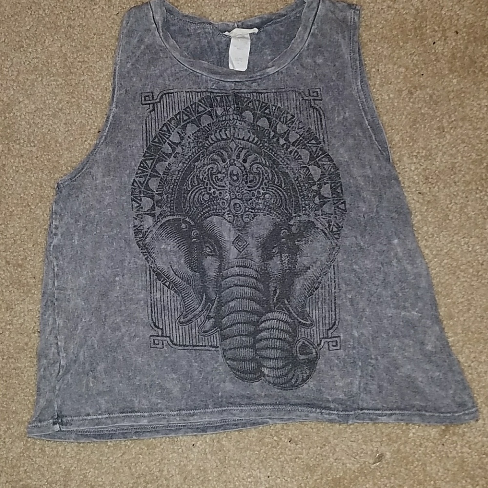 Gray elephant tank top
