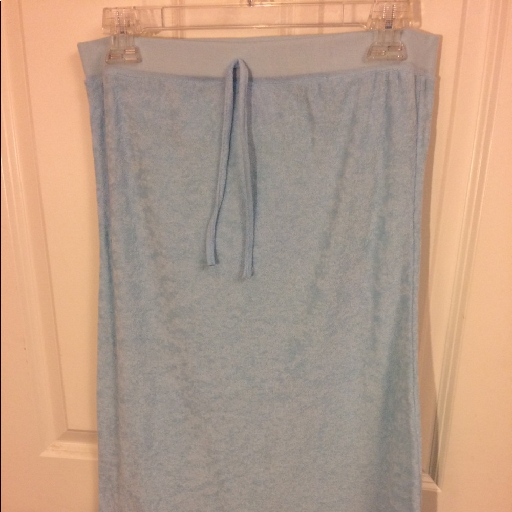 Towel short blue ruffle beach cover up dress