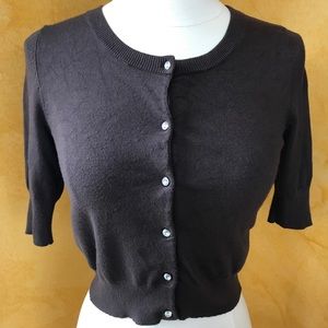 Express Brown cropped cardigan