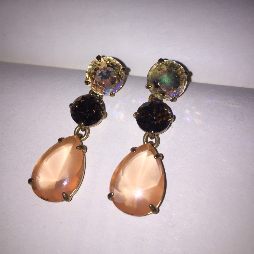 J. Crew costume earrings - silver, rose and pink