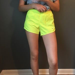 NIKE neon yellow shorts