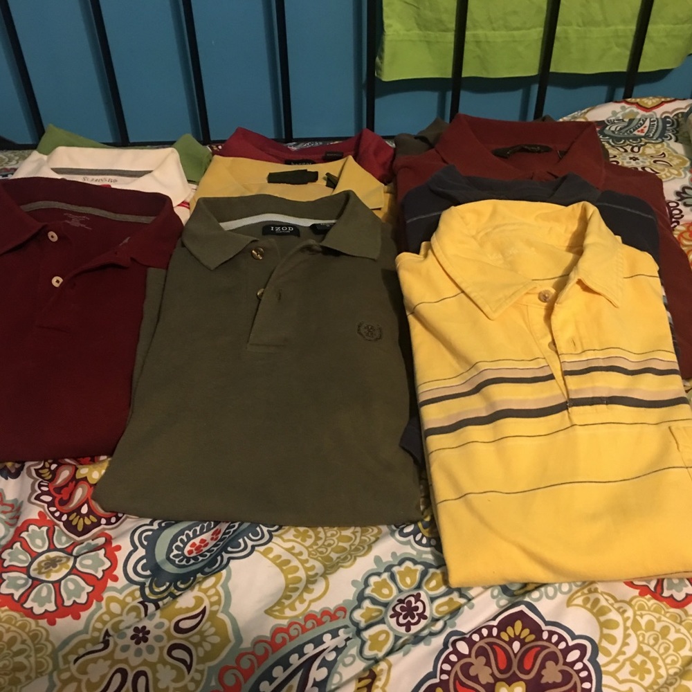 10 Men’s Collared Shirts Sz Med Timberland Izod