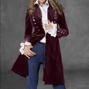 Plum Velvet Military Jacket