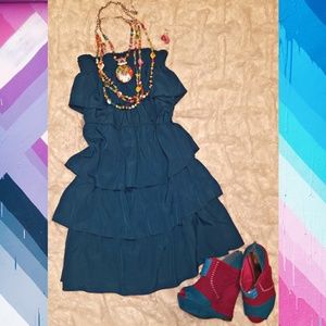 Turquoise layered dress