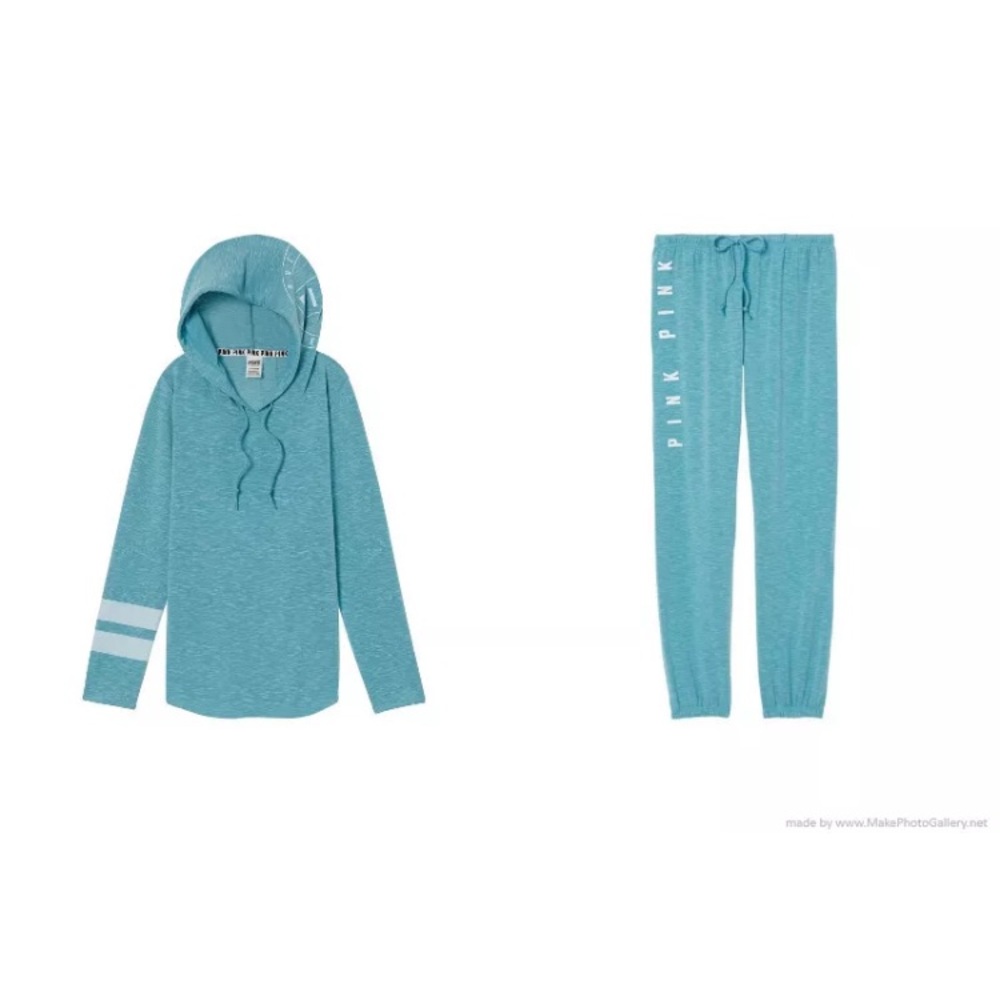 NWT Victoria's Secret Pink Babados Blue Set M/XS