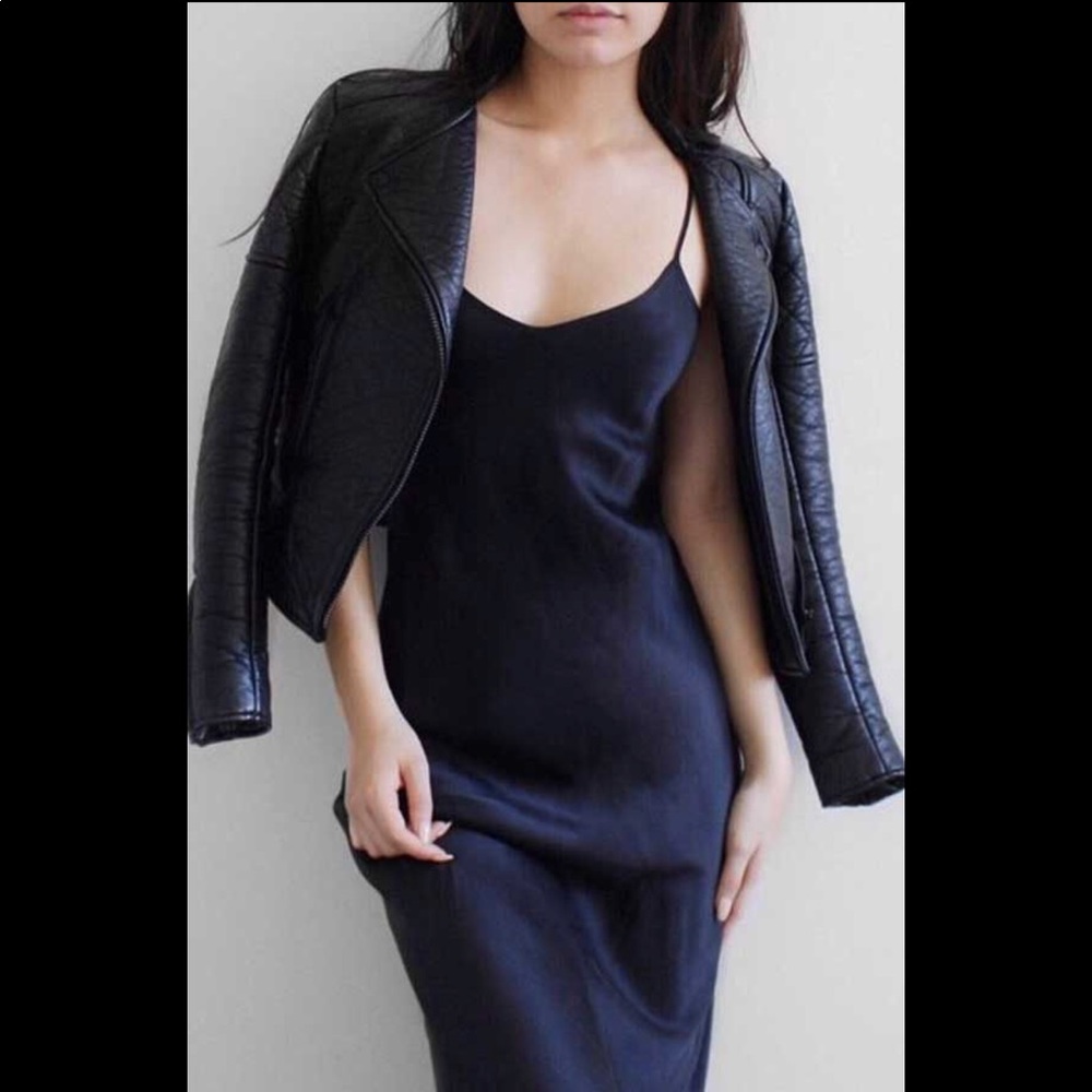 Beautiful Dark Blue Silk Dress