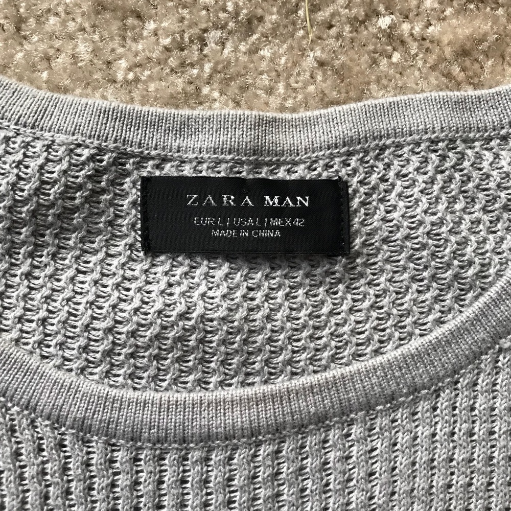 Zara Classic cable knit Sweater in Grey size L