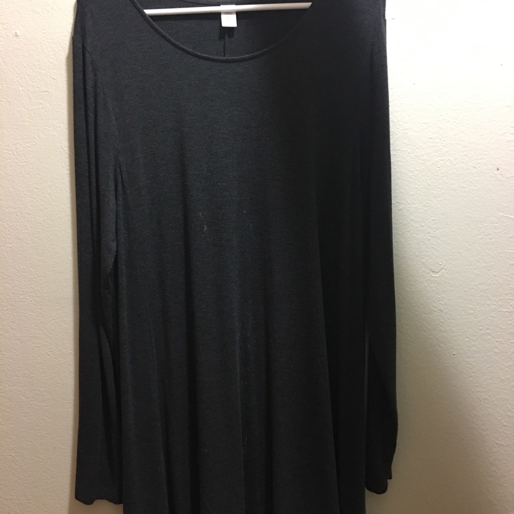 Dark Grey Long Sleeve Swing Dress