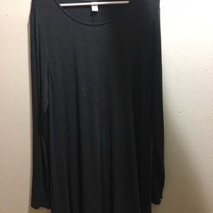 Dark Grey Long Sleeve Swing Dress