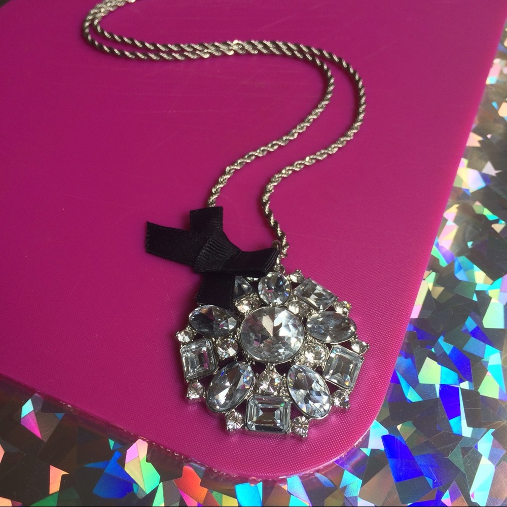 Betsey Johnson Crystal Pendant Necklace