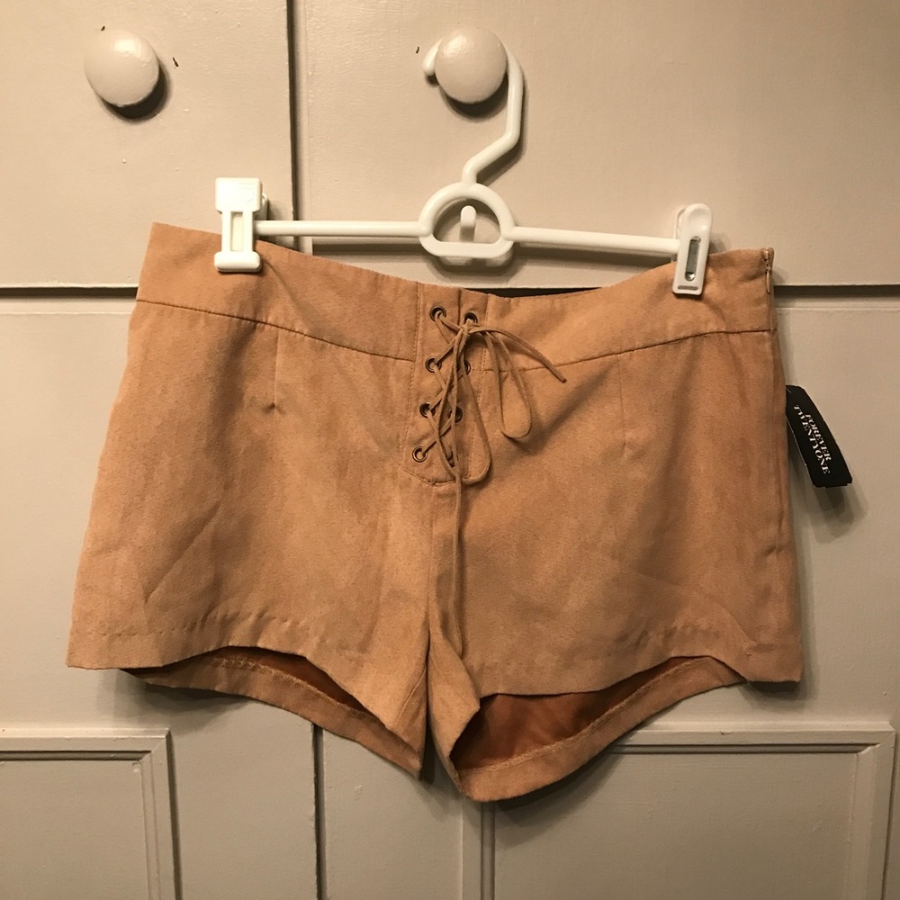 NWT suede Lace up shorts