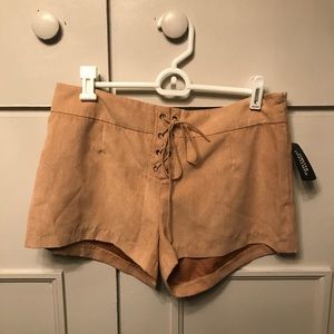 NWT suede Lace up shorts