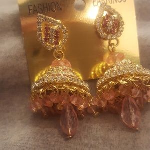 Indian colored stoned earrings