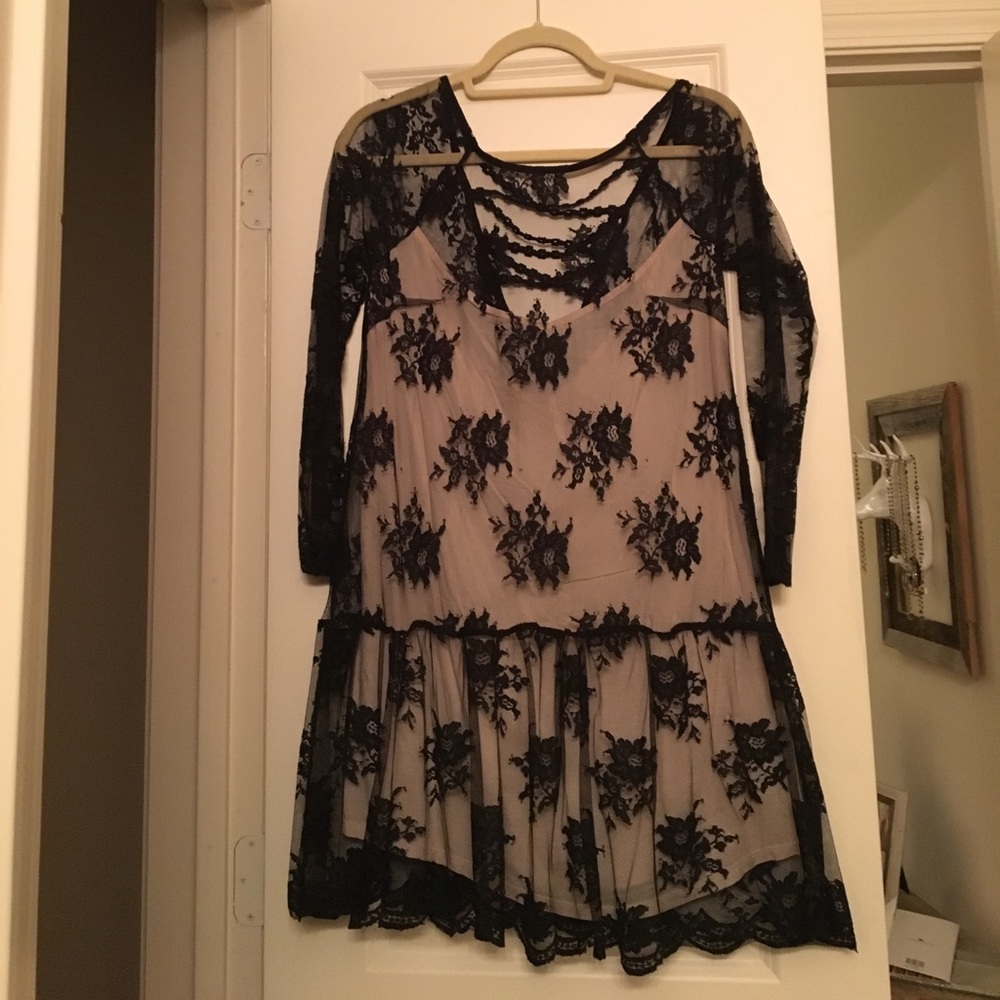 Free People lace overlay dress