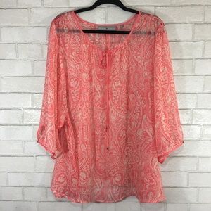 AVENUE Studio Paisley Sheer Blouse