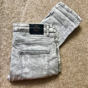 Zara Washed Grey Ankle Skinny Jeans size 32