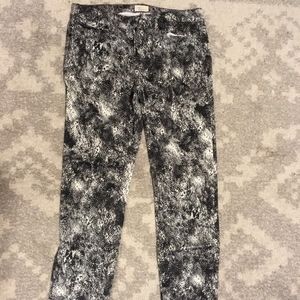 Black & white patterned skinny jeans