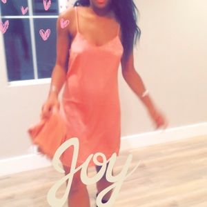 Neutral pink shift dress