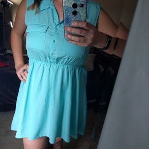 Blue angled dress