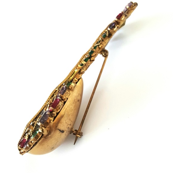 🎀SOLD🎀 RARE Vtg. Robert Demario Mandolin Brooch - Picture 6 of 8