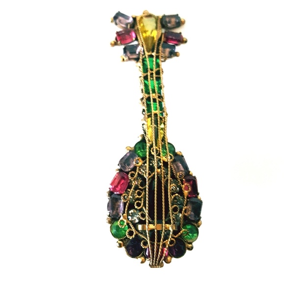 🎀SOLD🎀 RARE Vtg. Robert Demario Mandolin Brooch - Picture 7 of 8