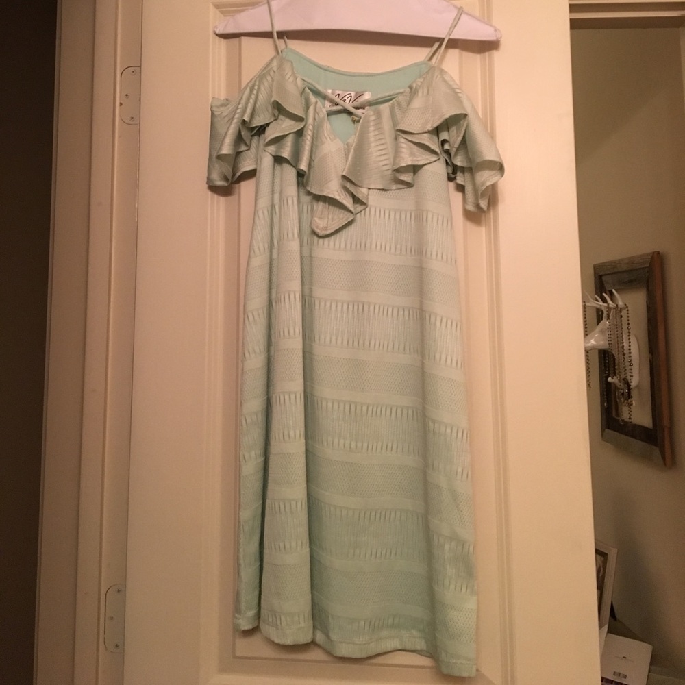 NWT mint off the shoulder dress