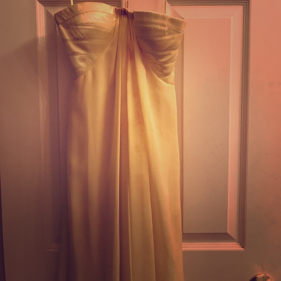 Canary Yellow Strapless Formal Gown - Picture 2 of 3