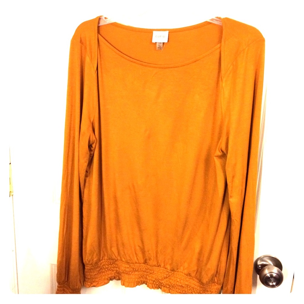 Long sleeve orange baggy blouse