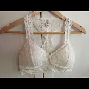 White Lace Racerback Bra