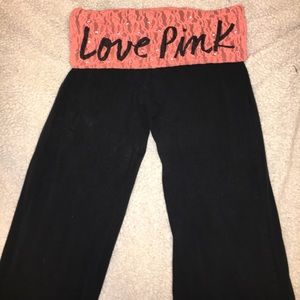 PINK lace yoga pants
