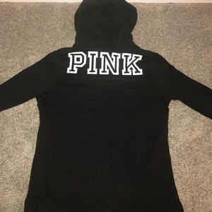 Black half zip PINK hoodie🖤
