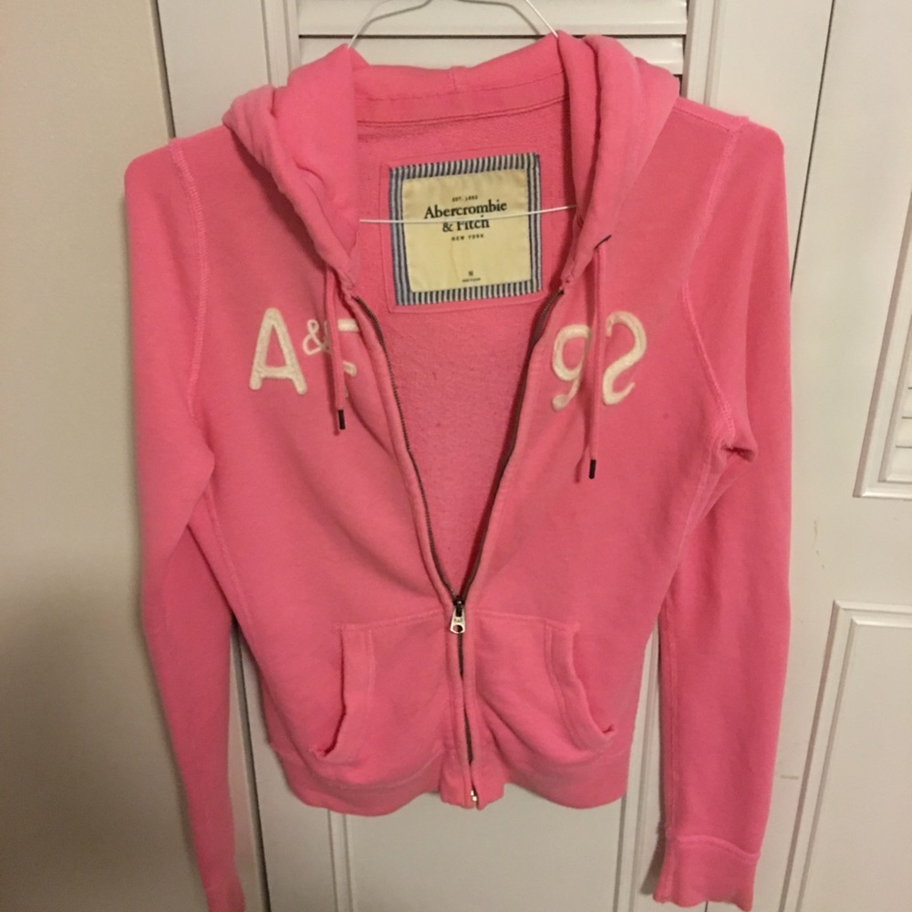 A&F Pink Zip up hoodie
