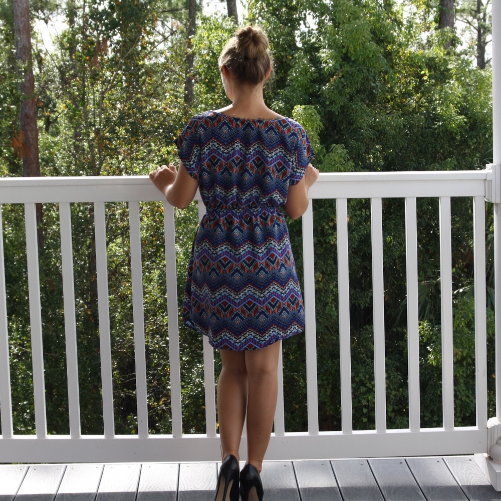 Blue Dress w. Zipper "Pockets"