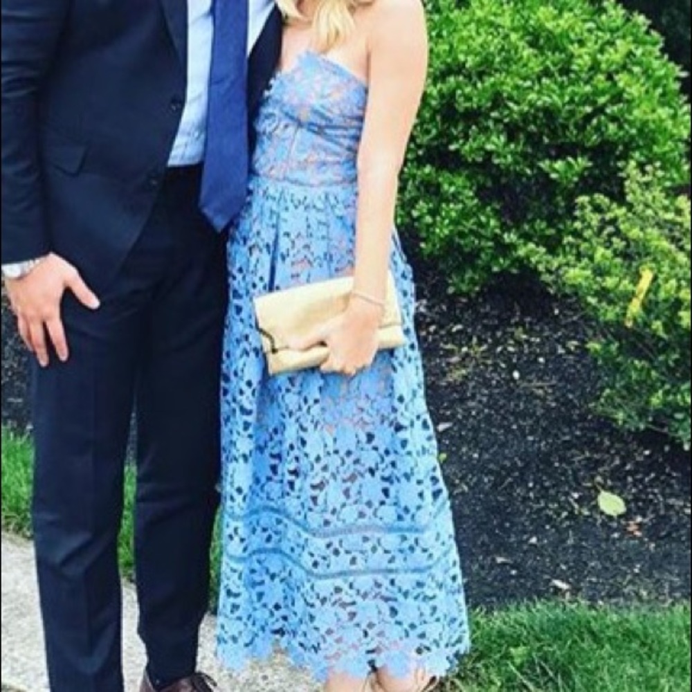 Self Portrait "Azalea" lace fit and flare dress