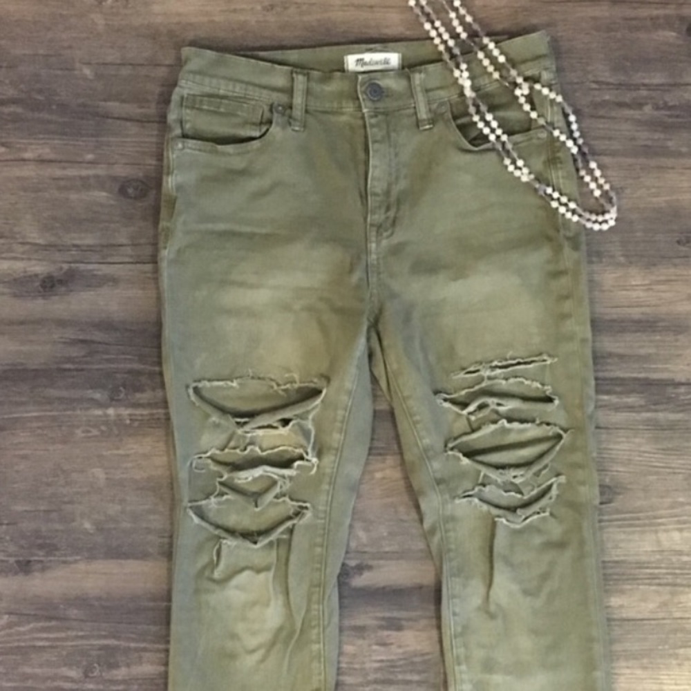 Olive Green Madewell Skinny High Riser Jeans