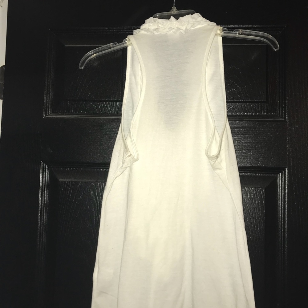 Cream ruffle tank top