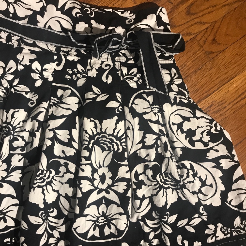 Black and white floral skirt