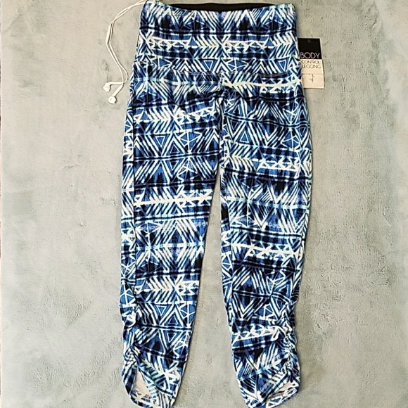 Fabulous blue & white cropped yoga pants/leggings - Picture 1 of 6