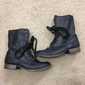 Black combat boots